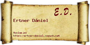 Ertner Dániel névjegykártya